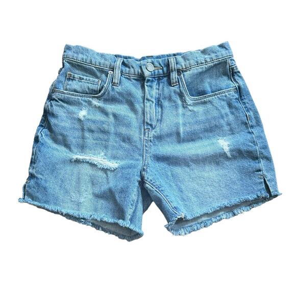 BLANK NYC Bahama Mama Short Denim Jean Shorts Distressed Raw Hem Size 25 - Picture 1 of 12